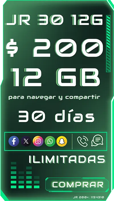 Recargas JRmovil JR 30 12G