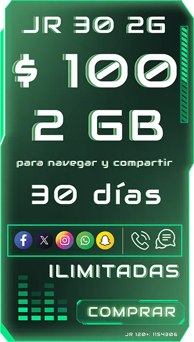 Recargas JRmovil JR 30 2G